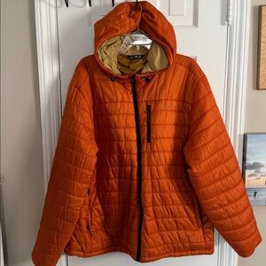 Wren Burnt Orange Quilted Packable Lightweight Super Warm Hoodie Puffer Jacket